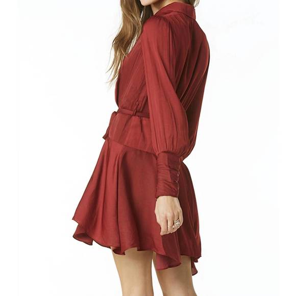 NEW TART COLLECTIONS glenna poly silk dress in cabernet - Picture 4 of 5